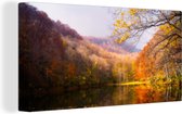 Canvas Schilderij Natuur - Bos - Herfst - 40x20 cm - Wanddecoratie