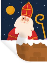 Muurstickers - Sticker Folie - Sinterklaas - Sint - Decoratie - Kinderen - Jongens - Meisjes - Kind - 30x40 cm - Plakfolie - Muurstickers Kinderkamer - Zelfklevend Behang