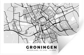Muurstickers - Sticker Folie - Kaart - Groningen - Nederland - 60x40 cm - Plakfolie - Muurstickers Kinderkamer - Zelfklevend Behang - Zelfklevend behangpapier - Stickerfolie