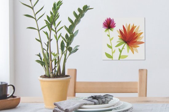 Une toile d'illustration abstraite design floral 20x20 cm - petit - Tirage photo sur toile (Décoration murale salon / chambre)