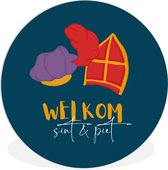 WallCircle - Wandcirkel - Muurcirkel Binnen - Sinterklaas - Quotes - Sint - Welkom Sint en Piet - Kinderen - Jongens - Meisjes - Kindje - 30x30 cm - Wanddecoratie - Ronde Schilderijen