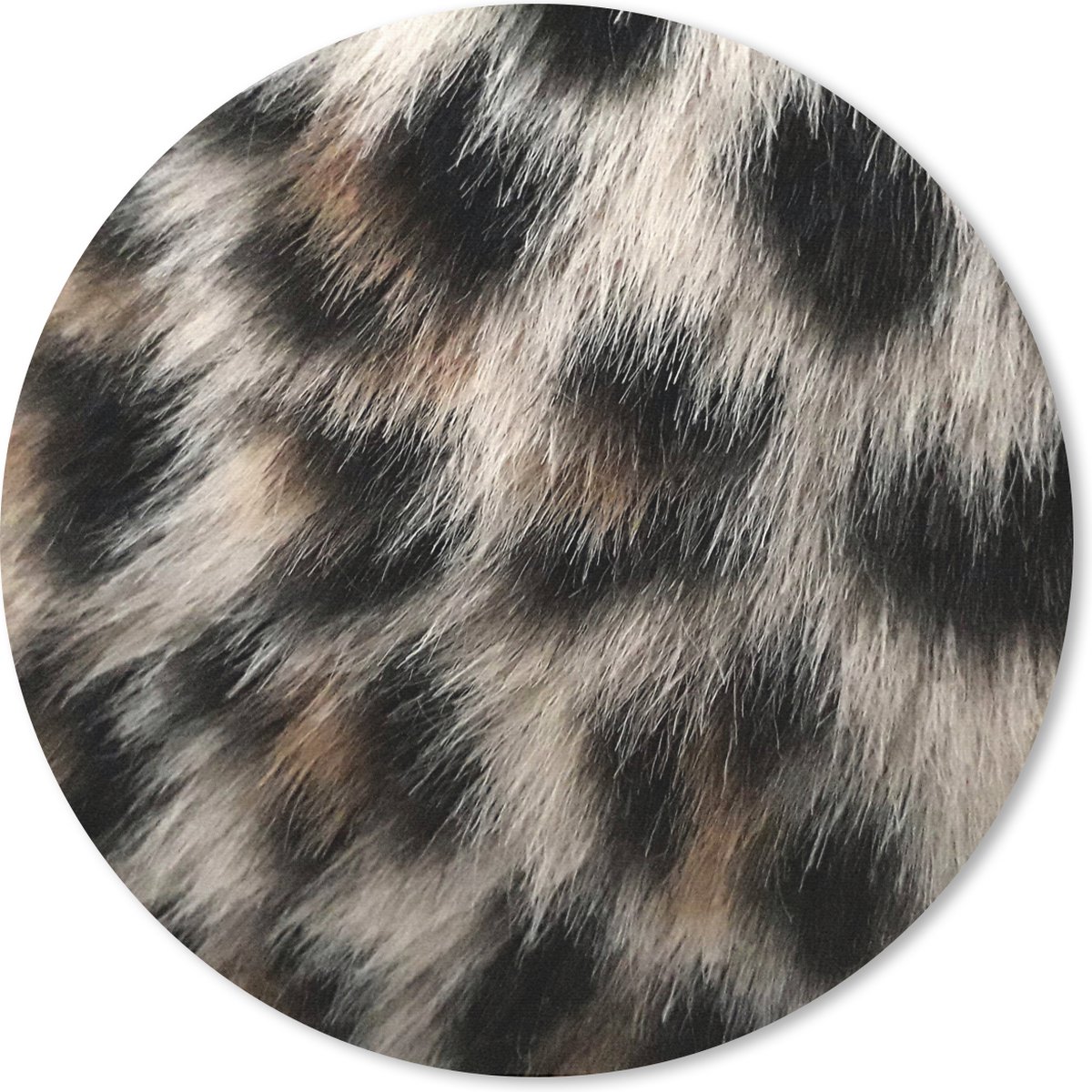 Muismat rond 50x50 cm - Mousepad Close-up panterprint - Ronde muismatten