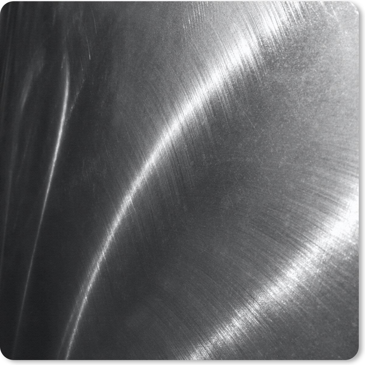 Muismat 20x20 cm - Mousepad Metaal print - Zilver - Zwart - Wit - Muismatten