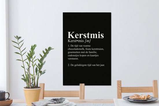 Peinture sur toile Noël - Pull de Noël - Zwart - Wit - 60x90 cm - Décoration murale de Noël pour l'intérieur - Décoration de Noël Salon - Décoration de Noël à la maison