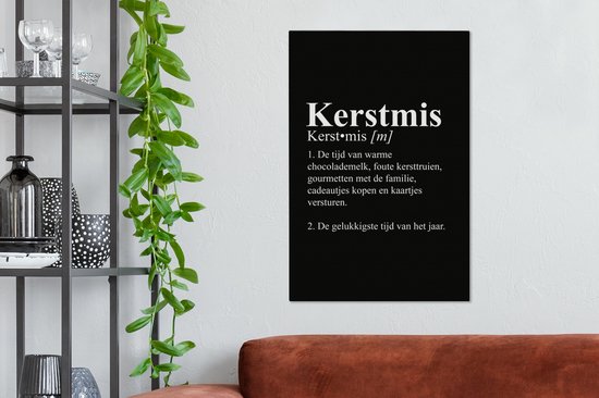 Peinture sur toile Noël - Pull de Noël - Zwart - Wit - 60x90 cm - Décoration murale de Noël pour l'intérieur - Décoration de Noël Salon - Décoration de Noël à la maison