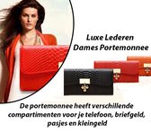 2 Stuks Luxe Lederen Dames Portemonnee in Rood en Oranje Kleuren