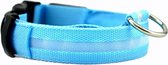 Lichtgevende Halsband LED Maat L 41 - 52 cm USB Oplaadbaar Hondenhalsband Puppy Riem - Blauw Hond Dog Kat Kitten Cat - Dutchwide