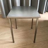 salontafel rvs 50 cm, design tafel, bijzettafel, roestvrijstalen tafeltje.