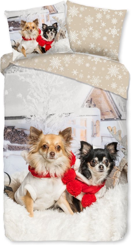 Warme Kinder Flanel Eenpersoons Dekbedovertrek Cute Dogs | 140x200/220 | Hoogwaardig En Zacht | Ideaal Tegen De Kou | Luxe Kwaliteit | Inclusief 1 Kussensloop