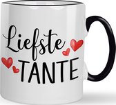Liefste Tante -  Cadeau - Rode hartjes - Liefste Tante Mok - Gratis Inpak Service