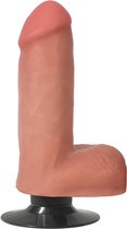 6 Inch Vibrating Dong with Balls - Flesh - Realistic Vibrators