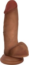 7 Inch Bareskin Dildo with Balls - Dark - Realistic Dildos