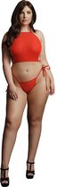 Festive Rhinestone Top and Thong OSX - Red - Maat Queen Size