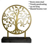 Goudkleurige decoratie - metalen levensboom - Nederlands design