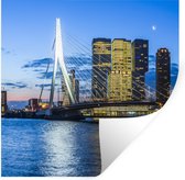 Muurstickers - Sticker Folie - Rotterdam - Water - Skyline - 50x50 cm - Plakfolie - Muurstickers Kinderkamer - Zelfklevend Behang - Zelfklevend behangpapier - Stickerfolie