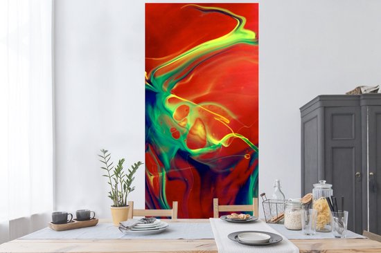 Stickers muraux - Art - Encre - Couleurs - Psychédélique - 80x160 cm - Film Adhésif