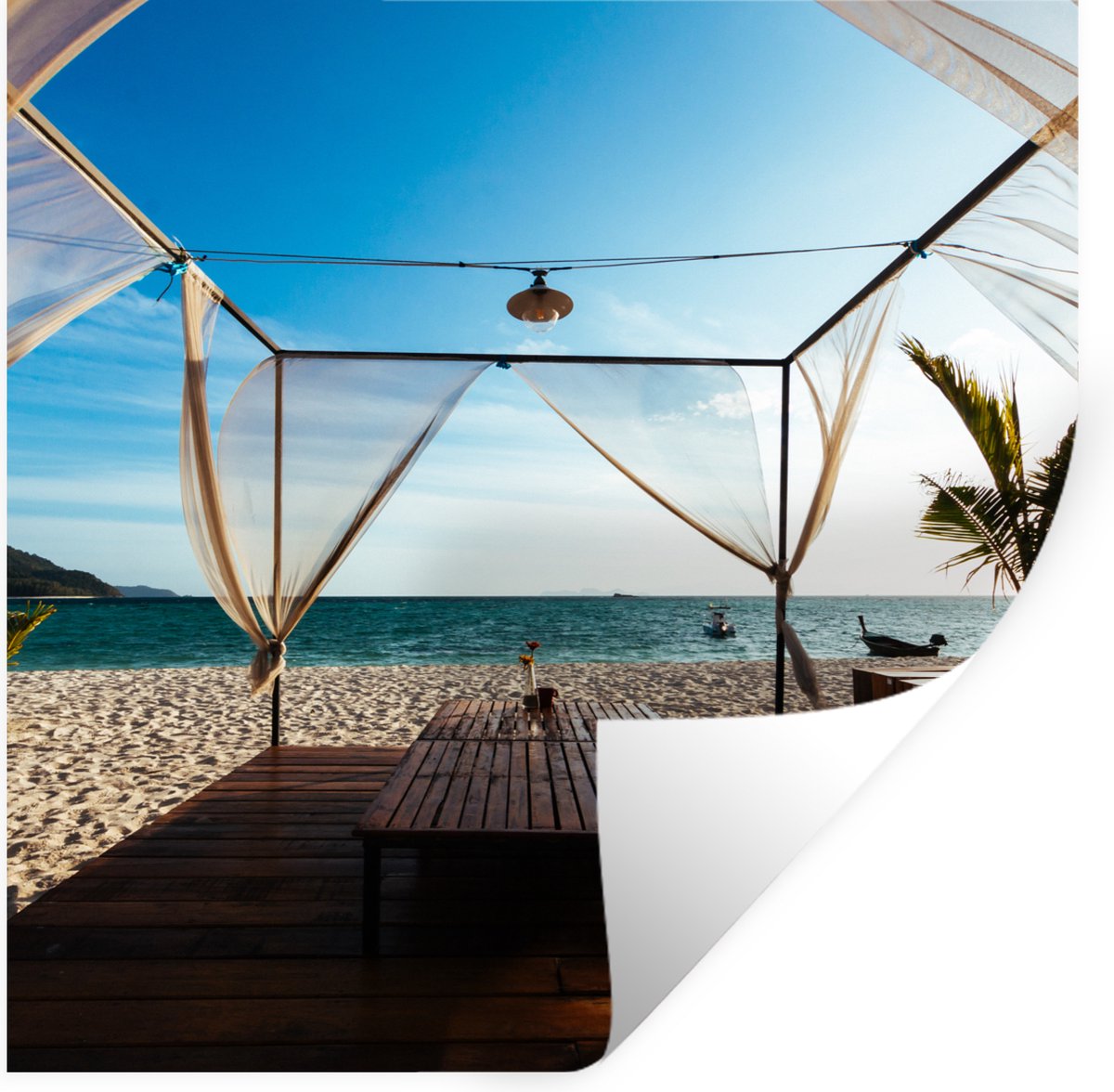 Muurstickers - Sticker Folie - Strand - Lucht - Zee - 50x50 cm - Plakfolie - Muurstickers 
