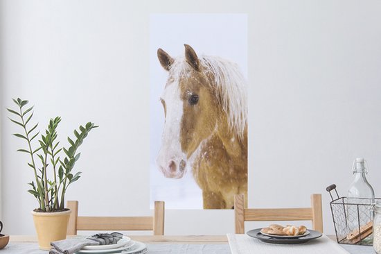 Stickers Stickers muraux - Cheval - Neige - Hiver - 40x80 cm - Film adhésif