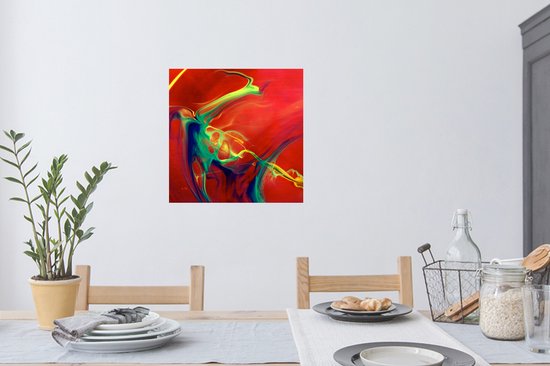 Stickers muraux - Art - Encre - Couleurs - Psychédélique - 80x80 cm - Film Adhésif