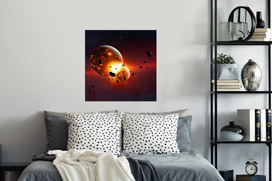 Muurstickers - Sticker Folie - Een illustratie van een jonge aarde - 80x80 cm - Plakfolie - Muurstickers Kinderkamer - Zelfklevend Behang - Zelfklevend behangpapier - Stickerfolie