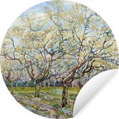 Behangcirkel - Kunst - Bomen - Bloesem - Van Gogh - Zelfklevend behang - Rond behang - Behangsticker - Ronde wanddecoratie - Slaapkamer decoratie - 30x30 cm - Muurdecoratie cirkel - Muurcirkel binnen - Wandcirkel