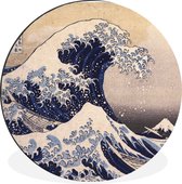 WallCircle - Wandcirkel - Muurcirkel - De grote golf van Kanagawa - schilderij van Katsushika Hokusai - Aluminium - Dibond - ⌀ 90 cm - Binnen en Buiten