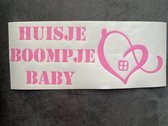 Sticker roze - babykamer - 12 x 30 cm - huisje, boompje, baby