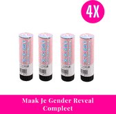 4x Meisjes Gender Reveal Confetti Kanon | Roze | Versiering | Gender | Cadeau