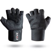 2. ZEUZ® Sport & Fitness Handschoenen Heren & Dames – Krachttraining Artikelen – Gym & Crossfit Training – Zwart – Maat M