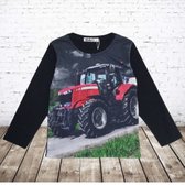 Zwarte longsleeve met trekker H160 -s&C-134/140-Longsleeves jongens