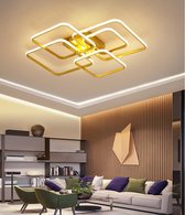 UnicLamps LED Bluetooth - 5 Head Plafondlamp Met Afstandsbediening en App - Smart Lamp Goud - Dimbaar - Woonkamerlamp - Moderne lamp - Plafoniere