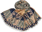 Jessidress® Lange Warme Sjaal Luxe Sjaals Elegante Dames Wintersjaal Omslagdoek 182 x 67 cm - Donker Blauw/Roze