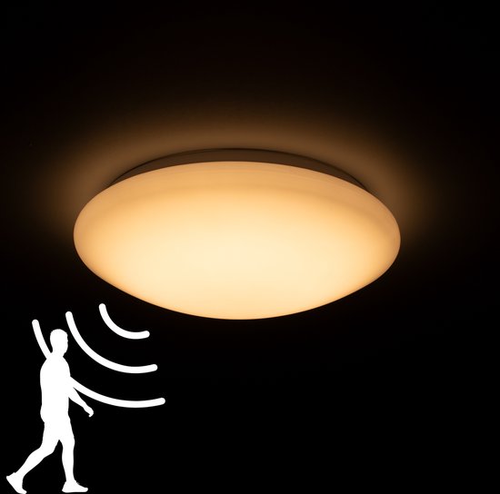 Proventa LED plafondlamp met bewegingssensor - Binnen & buiten - Warm wit -  33 cm | bol.com