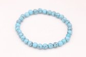 Bubbels Sieraden handgemaakte natuurstenen armband keramiek turquoise - blauw- onze size