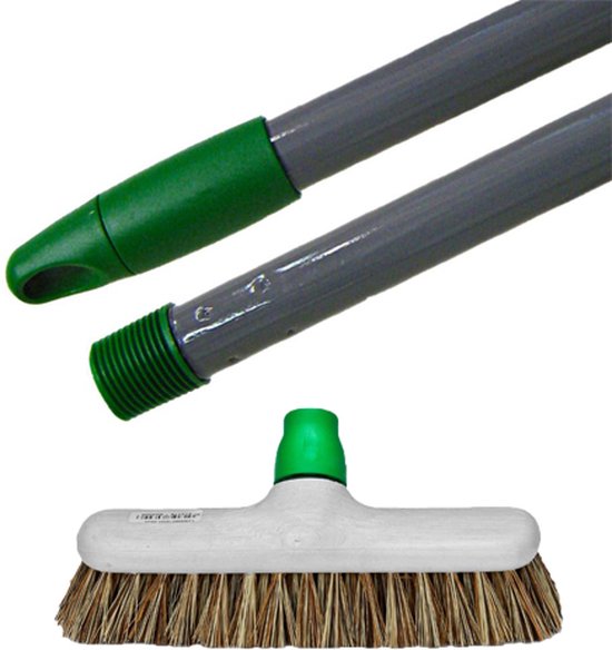 Chariot Lazy avec poignée / Brosse à récurer / Union / Kokos de coco / Brosse Union avec poignée et œillet de suspension