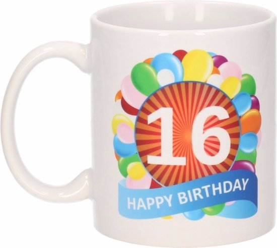 Tasse / tasse de ballons d'anniversaire 16 ans