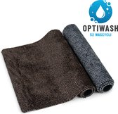 Studio M BATH&DRY Luxe Antislip Badmatten Set - 2 stuks - 60x90 cm + 80x120 cm - Douchemat/Toiletmat/Badkamermat - Machine Wasbaar 40°C - Bruin/Zwart