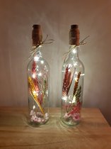 Droogbloemen - Vazen & Flessen - Fles Glas - Decoratieve Accessoires - Flessen - LED Sfeerverlichting