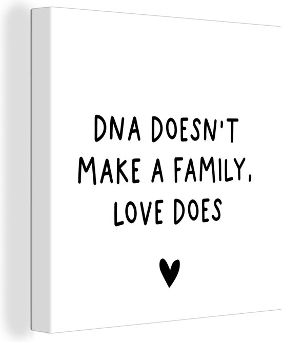 Tableau sur toile Citation anglaise DNA ne fait pas une famille, l'amour  fait avec un... | bol.com