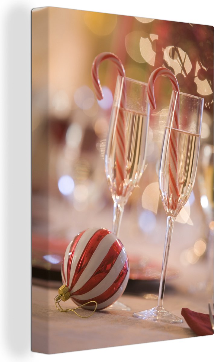 Canvas Schilderij Kerst - Kerstversiering - Kerstmis - 40x60 cm - Wanddecoratie