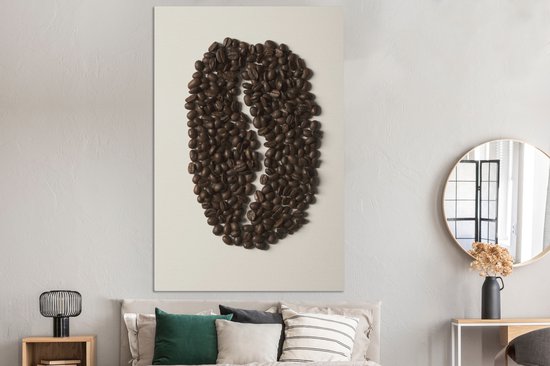 Tableau sur toile Grains de café en forme de grain de café - 120x180 cm - Décoration murale XXL