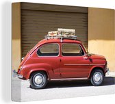 Voiture Vintage avec valises en Espagne toile 2cm 80x60 cm - Tirage photo sur toile (Décoration murale salon / chambre)