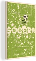 Canvas Schilderij Quotes - Vintage - Soccer - Voetbal - Sport - 80x120 cm - Wanddecoratie - Vaderdag cadeau - Geschenk - Cadeautje voor hem - Tip - Mannen