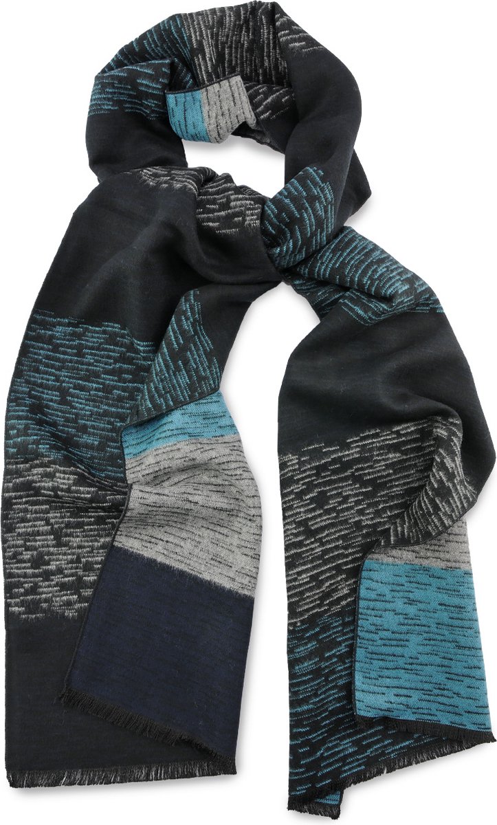 We Love Ties - Sjaals - Herensjaal viscose Sjurd - zwart / grijs / blauw