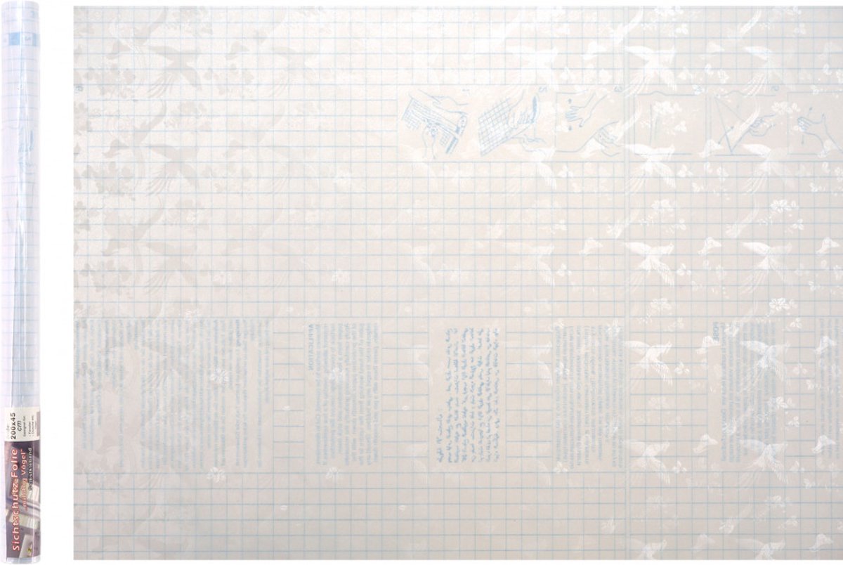 Raved Raamfolie/Plakfolie - Decoratiefolie - Vogel Print Transparant - 2 m x 45 cm