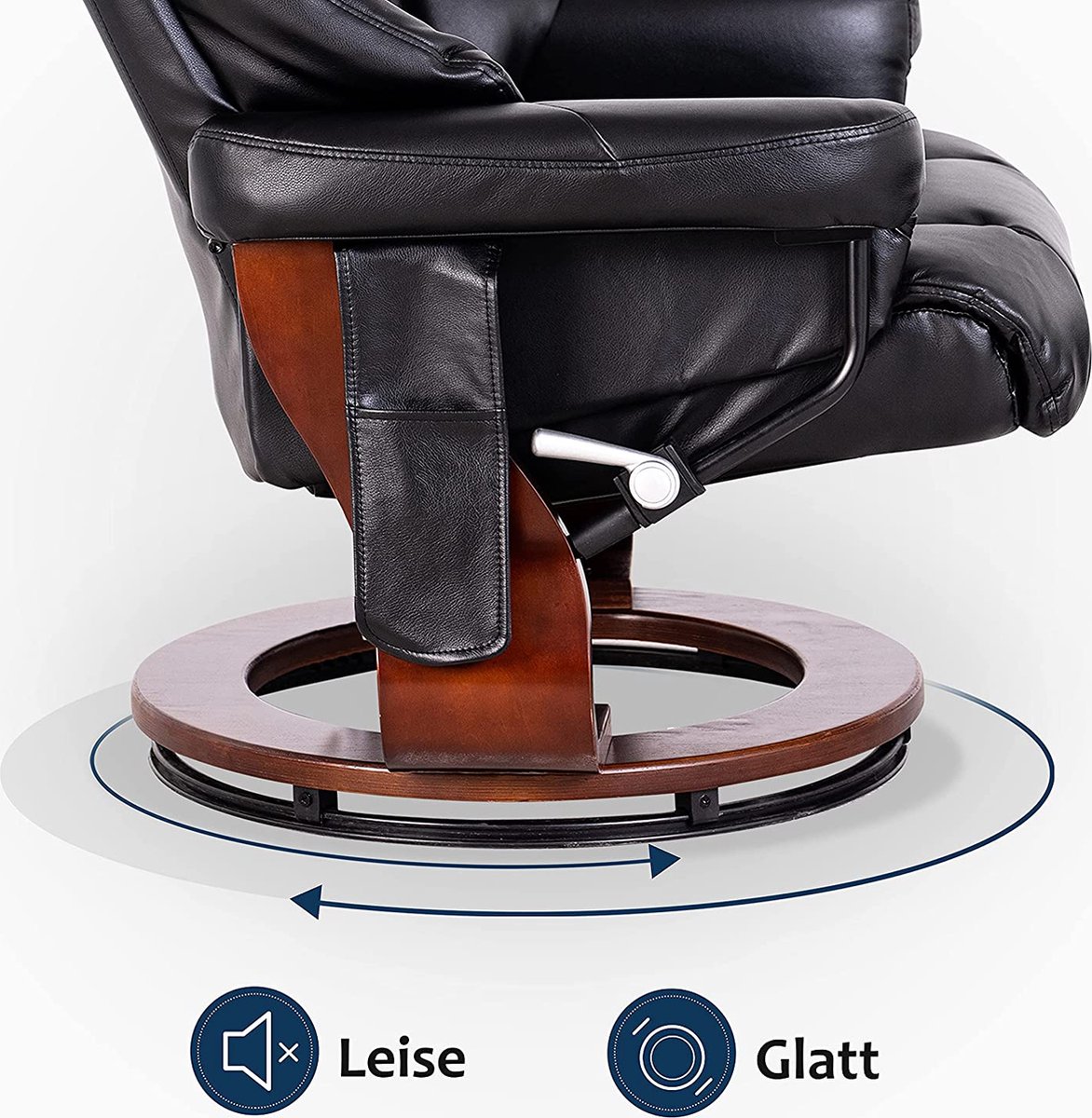 Afbeelding 3 van Monkey's Massagestoel Kunstleer Zwart 360° Draaibaar met