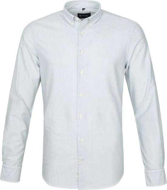 Suitable - Overhemd Max Strepen Donkergroen - XL - Heren - Modern-fit