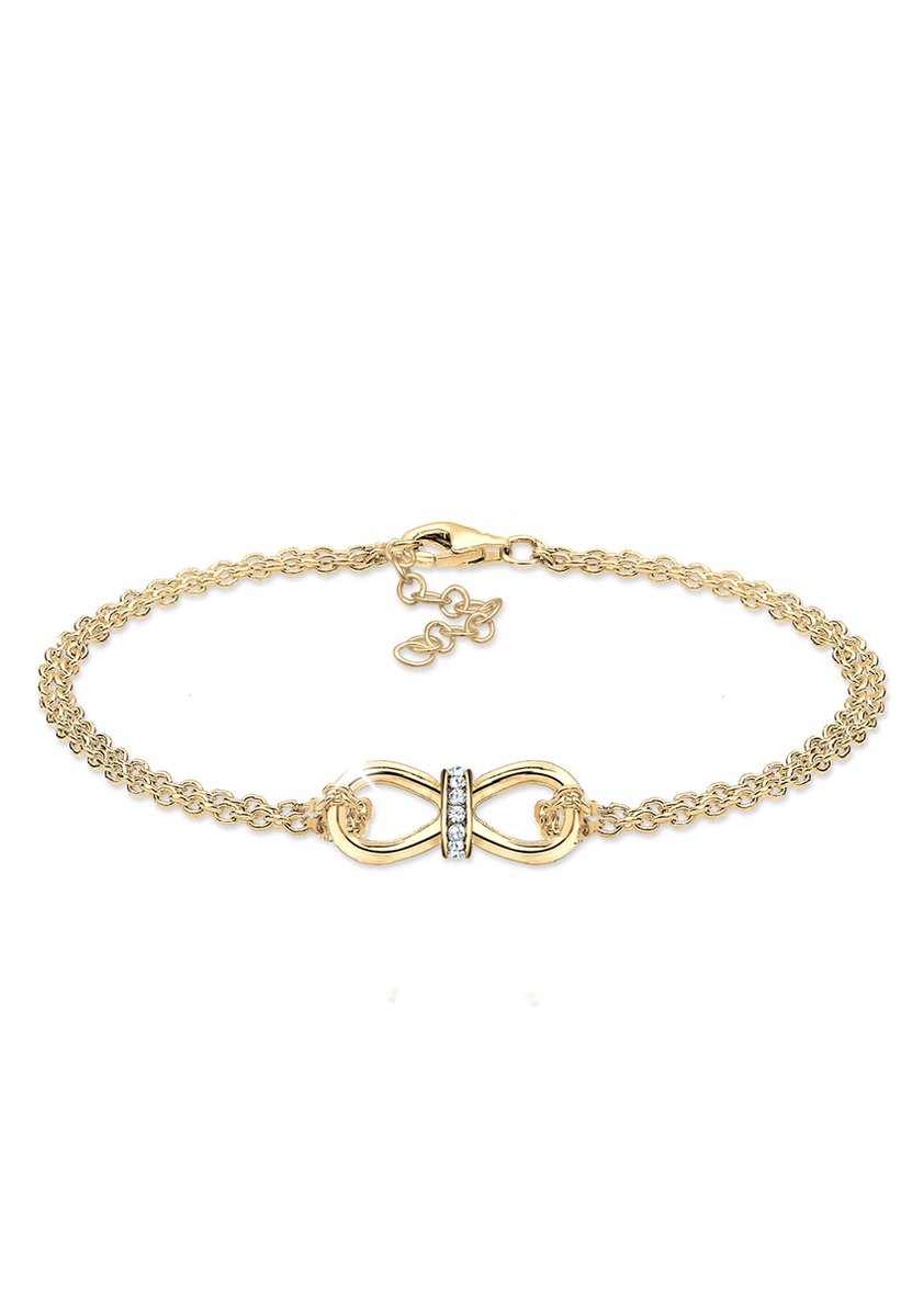 Elli - Armband - Dames Infinity met kristallen in 925 sterling zilver verguld - Dames