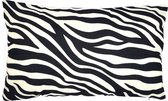 Kussenhoes Zebra Big Stripes | Dierenprint | Linnenlook | Rechthoekig | 30 x 50 cm | Exclusief binnenkussen