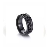 Chain Roman Ring | Zwart |Roman | Ringen Mannen | 21mm | Ring Heren | Mannen Cadeau voor Man Cadeautjes | Moederdag | Moederdag Cadeau